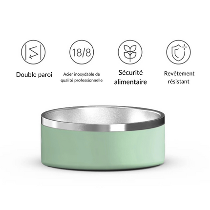 Gamelle personnalisée pour chien et chat menthe