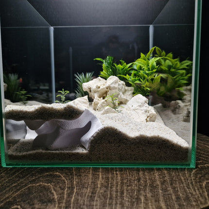 Terrarium Cave & Aquarium Tunnel | 3D Printed Under-Sand Hide for Aquascaping, Cichlids, Shrimp, and Reptiles - "Corner Office" Model