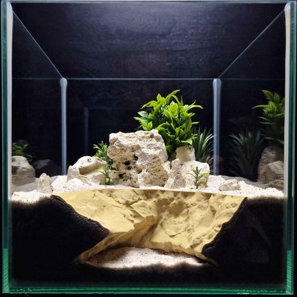 3D Printed Terrarium Rock Rift Feature – Hideout for Terrarium, Aquarium - Fully Customizable Sizing - "Need A Bigger Sinkhole" Model
