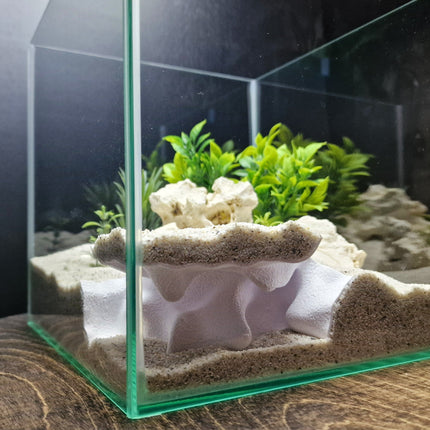 Terrarium Cave & Aquarium Tunnel | 3D Printed Under-Sand Hide for Aquascaping, Cichlids, Shrimp, and Reptiles - "Corner Office" Model