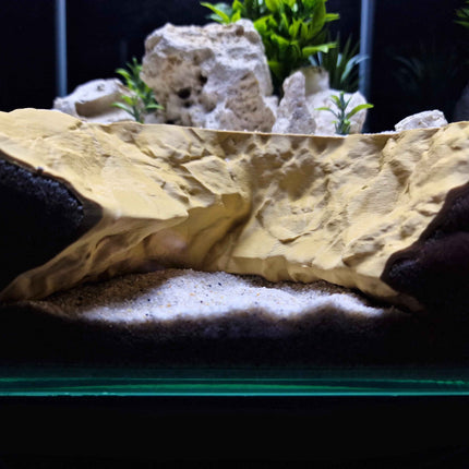 3D Printed Terrarium Rock Rift Feature – Hideout for Terrarium, Aquarium - Fully Customizable Sizing - "Need A Bigger Sinkhole" Model