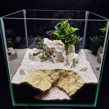 3D Printed Terrarium Rock Rift Feature – Hideout for Terrarium, Aquarium - Fully Customizable Sizing - "Need A Bigger Sinkhole" Model