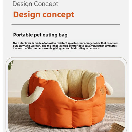 Car pet bed, Portable Warm Pet Handbag Deep Sleep Pet Nest