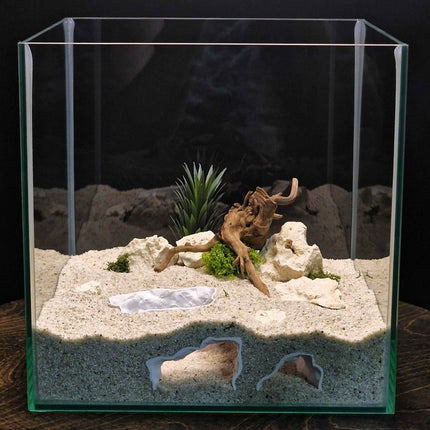 3D Printed Terrarium Cave – Rock Hideout for Terrarium, Aquarium - Customizable Sizing - "Offset Chamber" Model