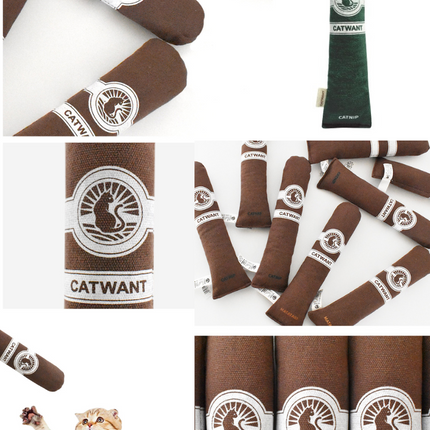 100% Catnip/Silvervine Filled Canvas Cigar