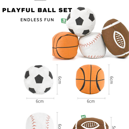 100% Silvervine/Catnip Filled Sport Ball Set - 4-Pack