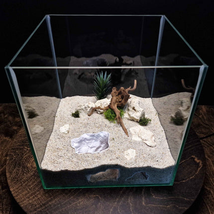 3D Printed Terrarium Cave – Rock Hideout for Terrarium, Aquarium - Customizable Sizing - "Offset Chamber" Model