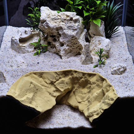 3D Printed Terrarium Rock Rift Feature – Hideout for Terrarium, Aquarium - Fully Customizable Sizing - "Need A Bigger Sinkhole" Model