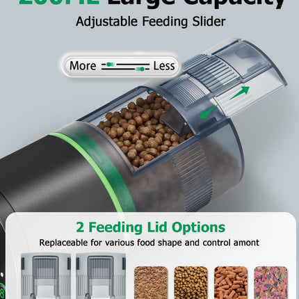 Papettly Automatic Fish Feeder for Aquarium - Battery Operated Auto Fish Food Dispenser for Fish Tank, 200ml Auto Timer Aquarium Tank Turtle Feeder, with 2 AAA Batteries and Fish Feeder Ring 🍁 All In One Marketplace Canada