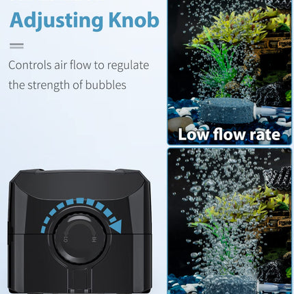 Pawfly Adjustable Aquarium Air Pump 4-LPM 2 Outlets with Oxygen Accessories for 20-100 Gallon Fish Tank Pond 🍁 All In One Marketplace Canada