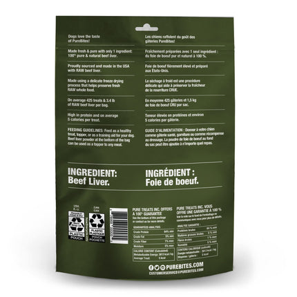 PureBites Freeze-Dried Beef Liver Dog Treats, 470 g