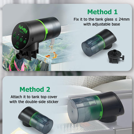 Papettly Automatic Fish Feeder for Aquarium - Battery Operated Auto Fish Food Dispenser for Fish Tank, 200ml Auto Timer Aquarium Tank Turtle Feeder, with 2 AAA Batteries and Fish Feeder Ring 🍁 All In One Marketplace Canada