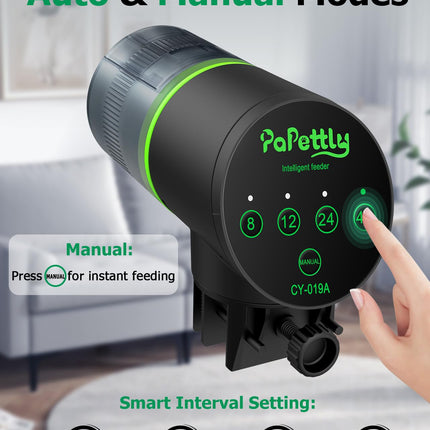 Papettly Automatic Fish Feeder for Aquarium - Battery Operated Auto Fish Food Dispenser for Fish Tank, 200ml Auto Timer Aquarium Tank Turtle Feeder, with 2 AAA Batteries and Fish Feeder Ring 🍁 All In One Marketplace Canada