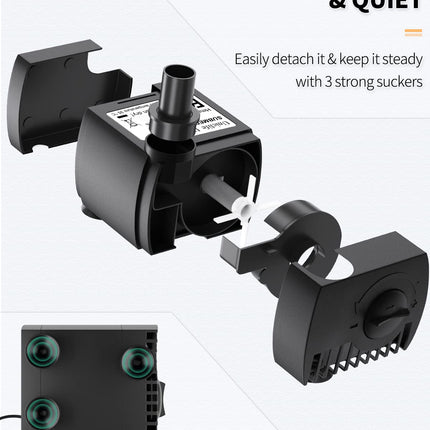 Pawfly Aquarium 80 GPH Submersible Water Pump 4 W Compact Quiet Pump with 2.6 ft. High Lift for Indoor Buckets Fish Tanks and Fountains up to 50 Gallons 🍁 All In One Marketplace Canada