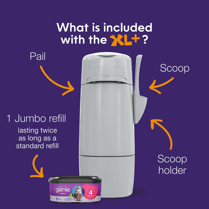 Litter Genie XL+ Pail with Jumbo Refill and Scoop