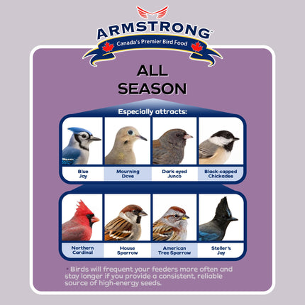 Armstrong All Season Blend, Premium Wild Bird Seed Mix, 4KG (8.8LB) Bag 🍁 All In One Marketplace Canada