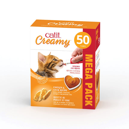 Catit Creamy Cat Treats, Chicken & Liver, 50 Tubes