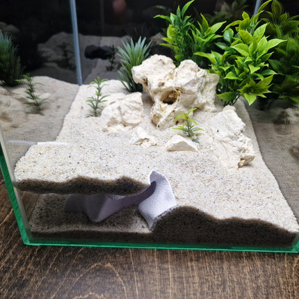 Terrarium Cave & Aquarium Tunnel | 3D Printed Under-Sand Hide for Aquascaping, Cichlids, Shrimp, and Reptiles - "Corner Office" Model