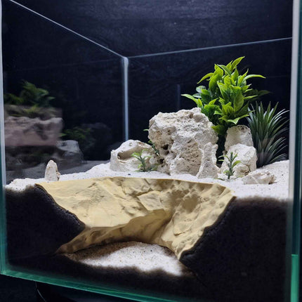 3D Printed Terrarium Rock Rift Feature – Hideout for Terrarium, Aquarium - Fully Customizable Sizing - "Need A Bigger Sinkhole" Model