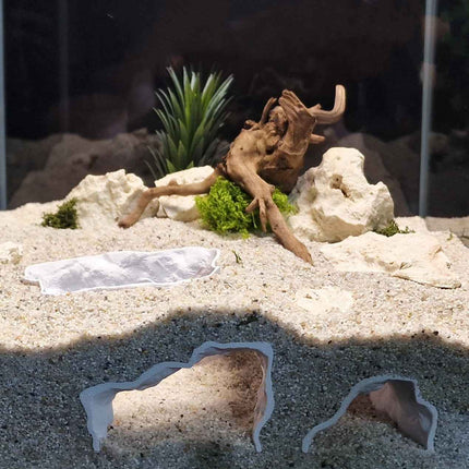3D Printed Terrarium Cave – Rock Hideout for Terrarium, Aquarium - Customizable Sizing - "Offset Chamber" Model
