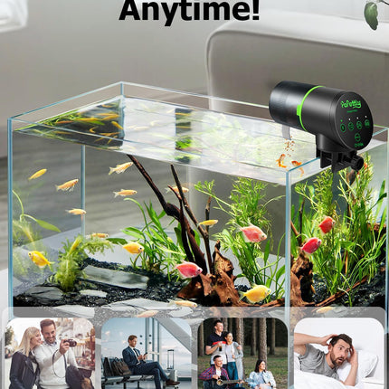 Papettly Automatic Fish Feeder for Aquarium - Battery Operated Auto Fish Food Dispenser for Fish Tank, 200ml Auto Timer Aquarium Tank Turtle Feeder, with 2 AAA Batteries and Fish Feeder Ring 🍁 All In One Marketplace Canada