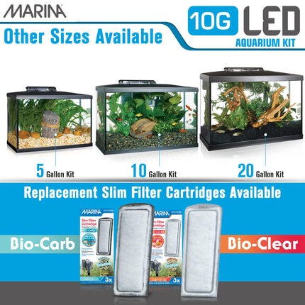 Marina LED Aquarium Kit, 10 US Gallon