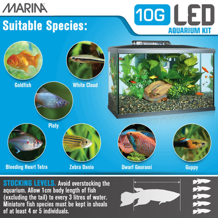 Marina LED Aquarium Kit, 10 US Gallon