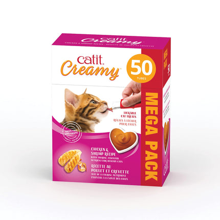 Catit Creamy Cat Treats, Chicken & Shrimp, 50 Tubes