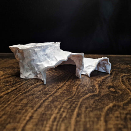 3D Printed Terrarium Cave – Rock Hideout for Terrarium, Aquarium - Customizable Sizing - "Offset Chamber" Model