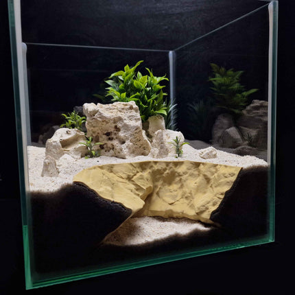 3D Printed Terrarium Rock Rift Feature – Hideout for Terrarium, Aquarium - Fully Customizable Sizing - "Need A Bigger Sinkhole" Model