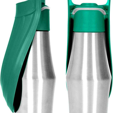 750ml Portable Dog Water Bottle – Stainless Steel Pet Water Dispenser with Silicone Bowl
