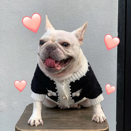 Coco Chewnel Pearl Cardigan Dog Sweater | Button Up Dog Sweater