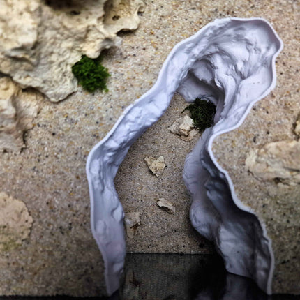 3D Printed Cave Decor – Deep Rift for Terrarium & Aquarium - Customizable Sizing - "Ripped Earth" Model