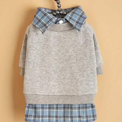 Adam Dog Sweater | Layered Dog Shirt and Knit Sweater