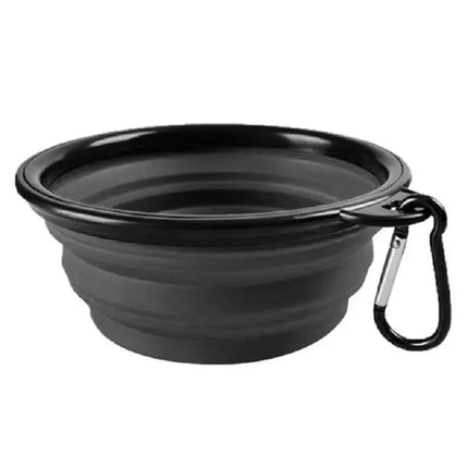 Portable Silicone Pet Bowl with Carabiner Clip, Collapsible, 350 ml