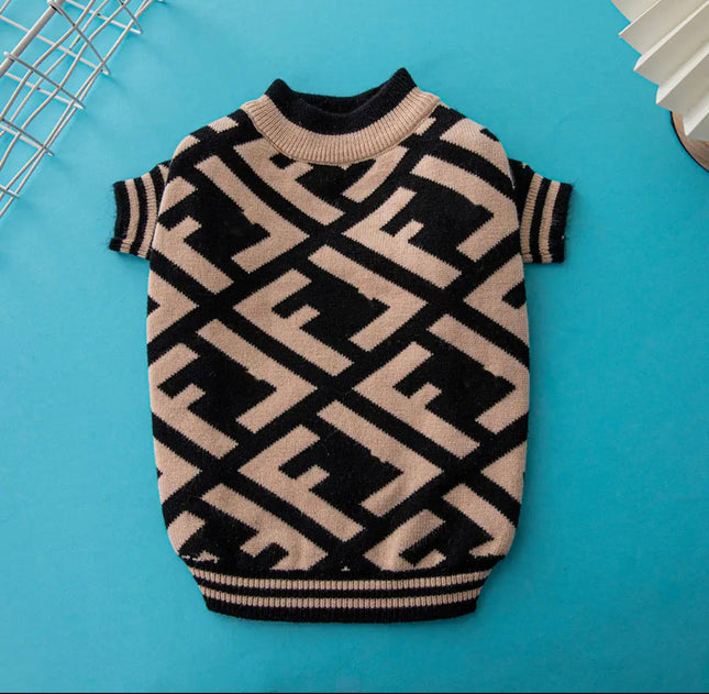 Doggie Haute Couture Furendi Duo Knit Dog Sweater | Warm Everyday Dog Sweater