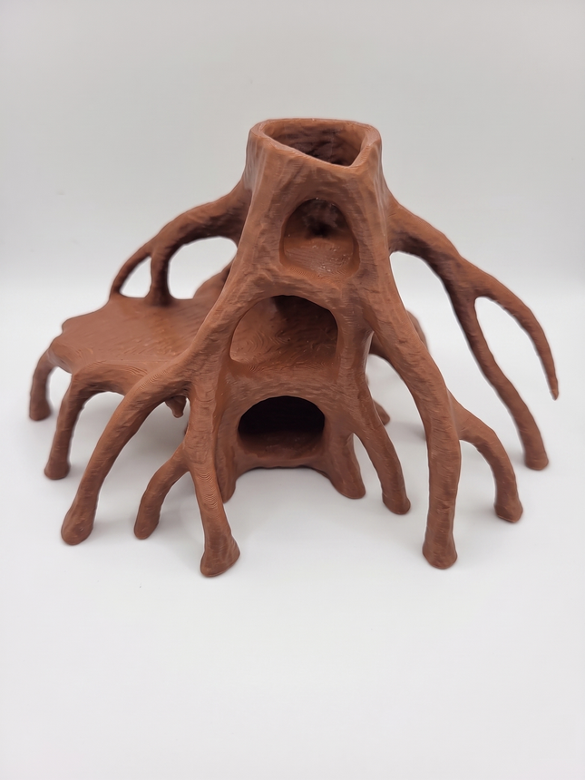 PhD Aqua Fabrication Aquarium Wood Decor Red Mangrove Caves - 3D Printed Natural Root Hideout for Fish & Shrimp - "Red Mangrove Caves" Model