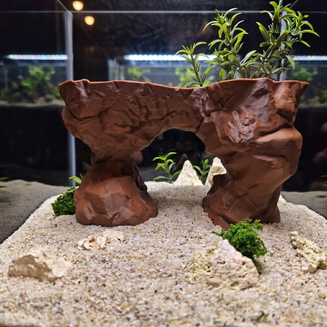 PhD Aqua Fabrication 3D Printed Arch Hideout – Aquascape, Terrarium Rock Feature for Cichlids, Plecos, Reptiles - "Arc de Triomphe" Model
