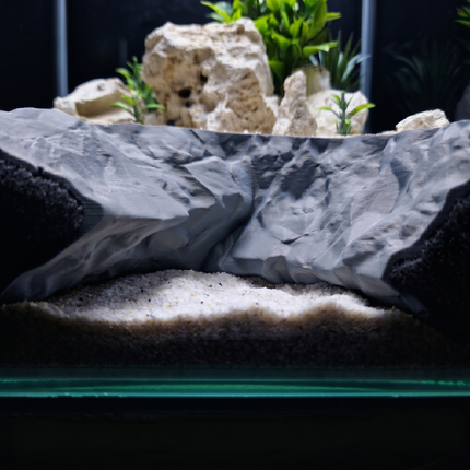 3D Printed Terrarium Rock Rift Feature – Hideout for Terrarium, Aquarium - Fully Customizable Sizing - "Need A Bigger Sinkhole" Model