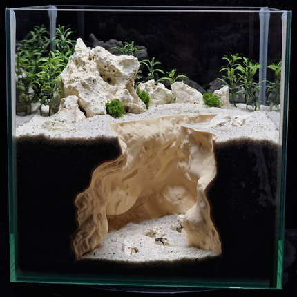 3D Printed Cave Decor – Deep Rift for Terrarium & Aquarium - Customizable Sizing - "Ripped Earth" Model