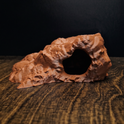 Aquarium Decor Cave - 3D Printed Fish Hide - Single Entrance Rock Den - "Brackish Den" Model