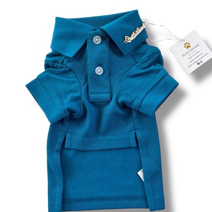 Puccissimé Pet Couture Dark Teal Cotton Dog Shirt