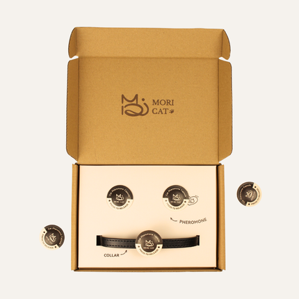 Moricat Purrmone Press Starter Kit — 5 Patches + Magnetic Buckle Collar