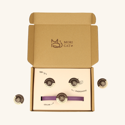 Moricat Purrmone Press Starter Kit — 5 Patches + Magnetic Buckle Collar