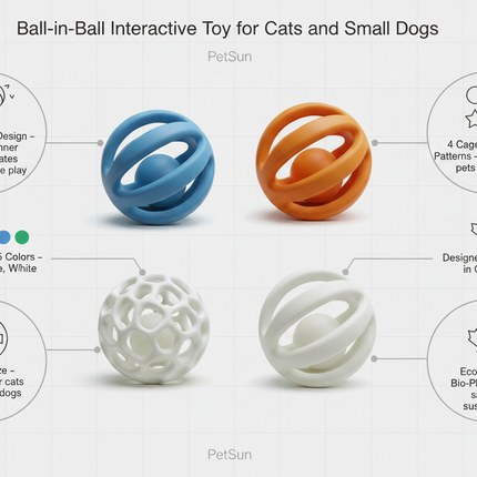 Ball-in-Ball Interactive Toy for Cats & Small Dogs