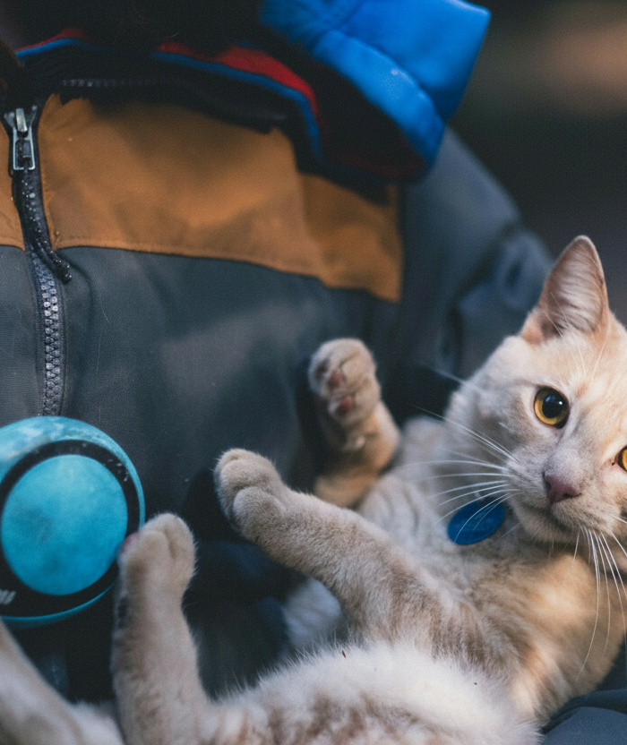 Cat photo with logo removed