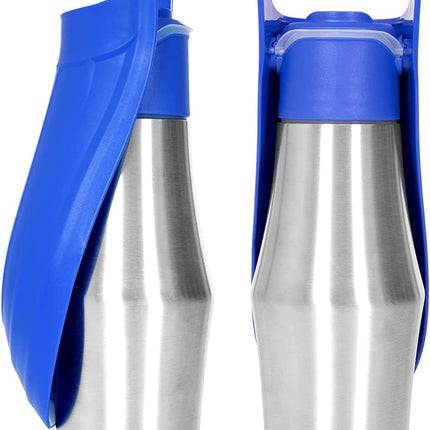 750ml Portable Dog Water Bottle – Stainless Steel Pet Water Dispenser with Silicone Bowl