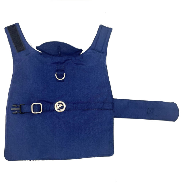 Puccissimé Pet Couture Navy Waterproof Insulated Dog Rain Jacket