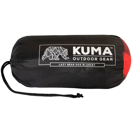 Kuma Lazy Bear Dog Blanket - Red/Black