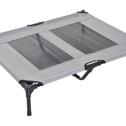 Portable pet cot with mesh cooling panels